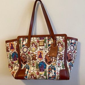 Disney Dooney & Bourke Beauty & The Beast Large Shopper Tote Rare